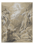 Apparition de Jésus-Christ à divers apôtres et saintes reproduction procédé giclée par Jean Restout