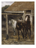 Chevaux 'rie Reproduction procédé giclée par Alfred Roll