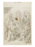 Apparition de la Vierge à de nombreux personnages Giclée-tryk af Francesco Solimena