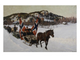 Enterrement d'un marin à la campagne en Norvège Reproduction procédé giclée par Nils Gustav Wentzel