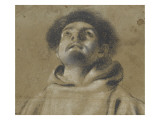Bust of a Religious, Front View, Looking to the Sky Giclee Print by Guido Cagnacci