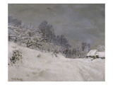 Environs de Honfleur, neige reproduction procédé giclée par Claude Monet