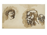 Tête d'une femme souriante, profil d'homme et tête de soldat Gicleetryck av Louis Anquetin Tête d'une femme souriante, profil d'homme et tête de soldat Gicleetryck av Louis Anquetin
