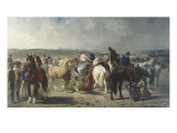 Marché aux chevaux Lámina giclée por Evariste Vital Luminais