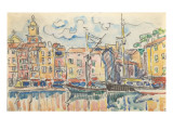 Carnet : Port d'une ville de la côte Méditérranéenne reproduction procédé giclée par Paul Signac