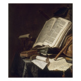 Livres et instrument de musique Reproduction procédé giclée par Jan Cornelisz Vermeulen
