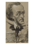 Caricature of Wagner, with a Huge Head on a Tiny Body reproduction procédé giclée par Etienne Carjat