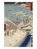 Personnage marchand sous la neige Reproduction procédé giclée par Ando Hiroshige