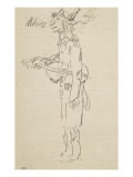 Caricature, violoniste, profil gauche reproduction procédé giclée par Pierre Puvis de Chavannes