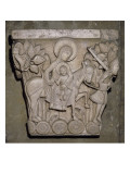 Chapiteau historié de la cathédrale Saint-Lazare d'Autun : la Fuite en Egypte Reproduction procédé giclée