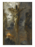 Le Christ et les deux larrons reproduction procédé giclée par Gustave Moreau
