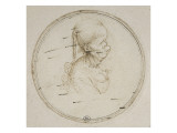 Caricature de femme, les cheveux tirés reproduction procédé giclée par Leonardo da Vinci 