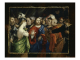 Le Christ et la femme adultère Giclée-tryk af Lorenzo Lotto