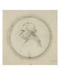 Caricature d'un religieux en buste reproduction procédé giclée par Leonardo da Vinci 