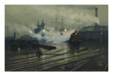 Les docks de Cardiff reproduction procédé giclée par Lionel Walden