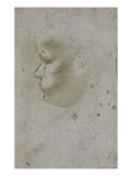 Tête d'enfant de trois quarts reproduction procédé giclée par Leonardo da Vinci 