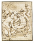 Christ porté au tombeau reproduction procédé giclée par Luca Cambiaso