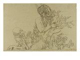 Carton 49. Etude du Grand Pan pour "Jupiter et Sémélé" reproduction procédé giclée par Gustave Moreau