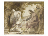 Le Christ parlant avec Marthe et Marie reproduction procédé giclée par Jacob Jordaens