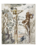 Le Christ et les deux larrons reproduction procédé giclée par Gustave Moreau