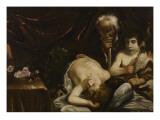 Le Christ endormi devant Zacharie et Jean-Baptiste reproduction procédé giclée par Guido Cagnacci