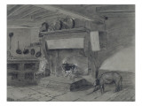 Intérieur de cuisine reproduction procédé giclée par Alexandre Gabriel Decamps