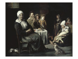 Intérieur paysan au vieux joueur de flageolet Reproduction procédé giclée par Louis Le Nain