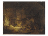 Intérieur de chaumière Lámina giclée por Adrien Van Ostade