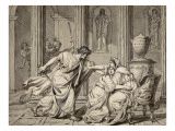 Caracalla tue son frère Jeta dans le sein de sa mère; daté, signé; 1782 reproduction procédé giclée par Jacques-Louis David