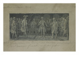 Louis XVI et Benjamin Franklin reproduction procédé giclée