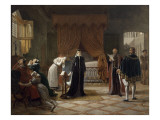 Marie Stuart, reine d'Ecosse, recevant sa sentence de mort que vient de ratifier le Parlement. Giclee Print by Jean-baptiste Vermay