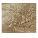 Paysage montangeux Giclée-tryk af Pier Francesco Mola Paysage montangeux Giclée-tryk af Pier Francesco Mola