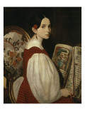 Léopoldine au livre d'heures reproduction procédé giclée par Auguste De Chatillon