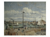 L'Anse Drivers at Le Havre, High Seas Afternoon Sun Giclee Print by Camille Pissarro