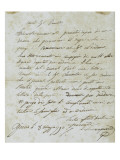 Letter from Joseph Bonaparte Antony Padua Carcopino Giclee Print