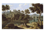 Paysage à la rivière reproduction procédé giclée par Etienne Allegrain