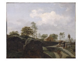 Landscape with a Peasant Family in Front of a Chapel Giclee Print by Jan Van Der Heyden