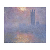 Londres, le Parlement, trouée de soleil dans le brouillard Giclee Print by Claude Monet