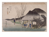 Mariko, célèbre maison de thé reproduction procédé giclée par Ando Hiroshige