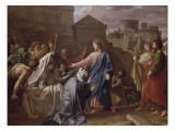 Jésus ressuscitant le fils de la veuve de Naïm Giclee-trykk av Pierre Bouillon Jésus ressuscitant le fils de la veuve de Naïm Giclee-trykk av Pierre Bouillon