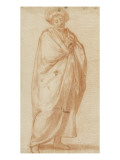 Homme drapé, debout, légèrement tourné vers la droite, les mains jointes reproduction procédé giclée par Matteo Rosselli