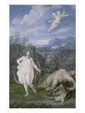 Louis XIV sous la figure d'Apollon, vainqueur du Serpent Python Reproduction procédé giclée par Joseph Werner