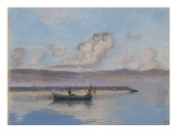 Marine: Boat Green in the Foreground with Two Figures Giclee Print by Charles Cottet