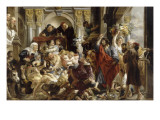 Jésus chassant les marchands du temple reproduction procédé giclée par Jacob Jordaens