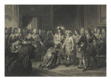 Louis XIV déclare le duc d'Anjou roi d'Espagne en 1700 Reproduction procédé giclée par Alfred Johannot