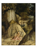 Saint Jérôme méditant dans un désert Giclée-tryk af Lorenzo Lotto