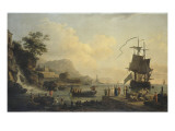 Marine et paysage sur les bords de la Méditérranée reproduction procédé giclée par Claude-Joseph Vernet