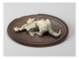 Au Voleur , Chat dévorant un poulet Lámina giclée por Emmanuel Fremiet