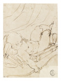 L'Amour couché sur un lit, de dos Lámina giclée por Luca Cambiaso