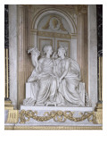 Foyer de l'opéra : groupe au-dessus de la cheminée : l'Abondance et la Paix Lámina giclée por Augustin Pajou